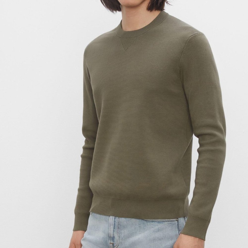 Club Monaco Crewneck Sweater Cotton Blend Olive - Picture 1 of 9